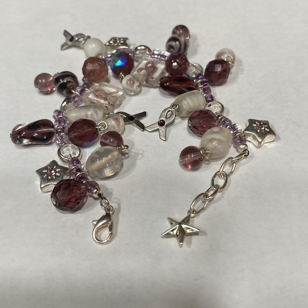 Breast Cancer awareness charm bracelet.